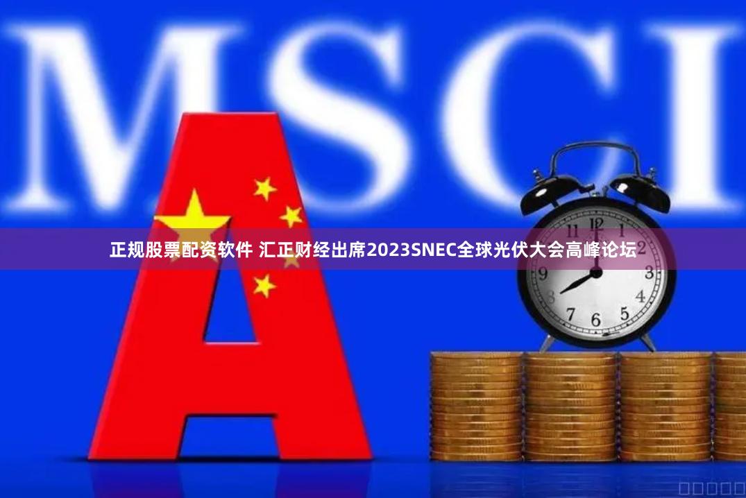 正规股票配资软件 汇正财经出席2023SNEC全球光伏大会高峰论坛